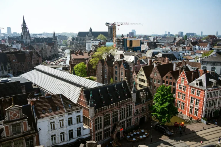 Foto van Amsterdam schuin van boven